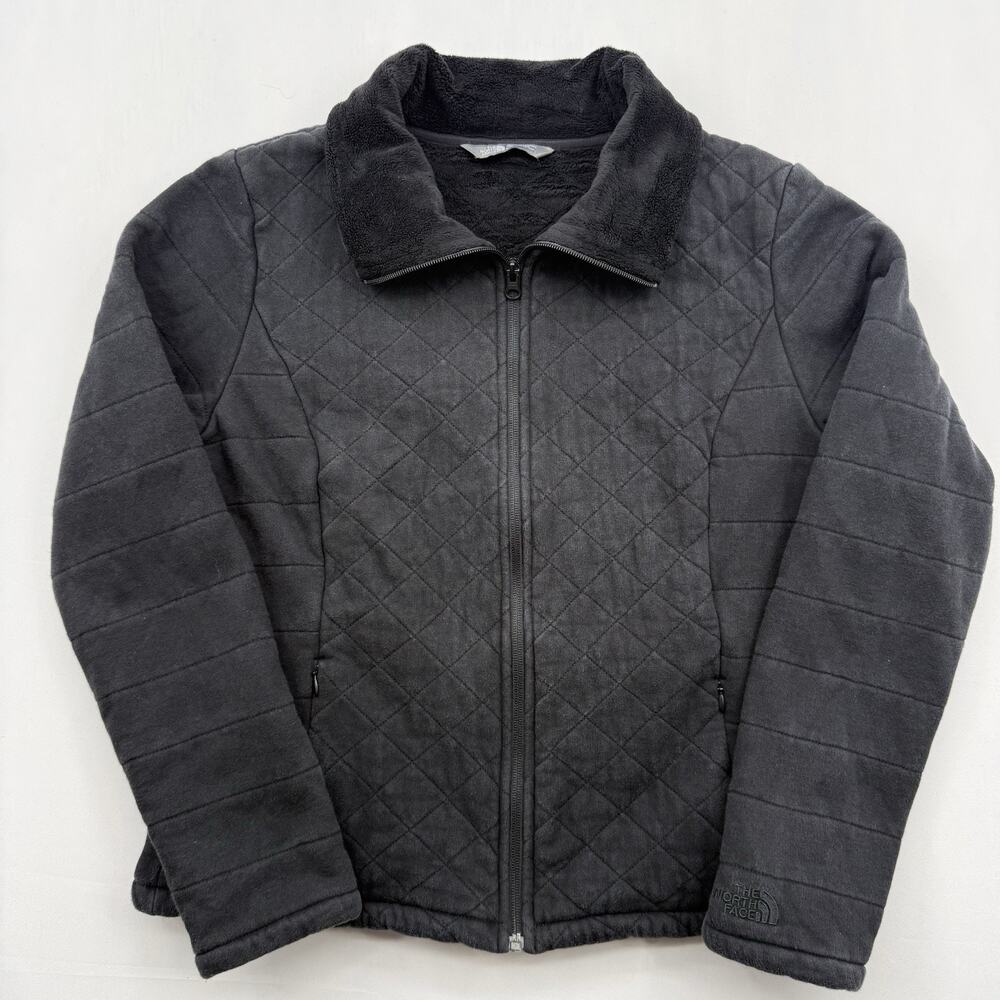 The North Face Caroluna Women's Quilted Fleece Jacket Coat Black Size Large